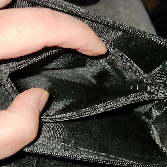 Italian black wallet bramani Italian design with snap and zipper section EUC - Picture 9 of 12